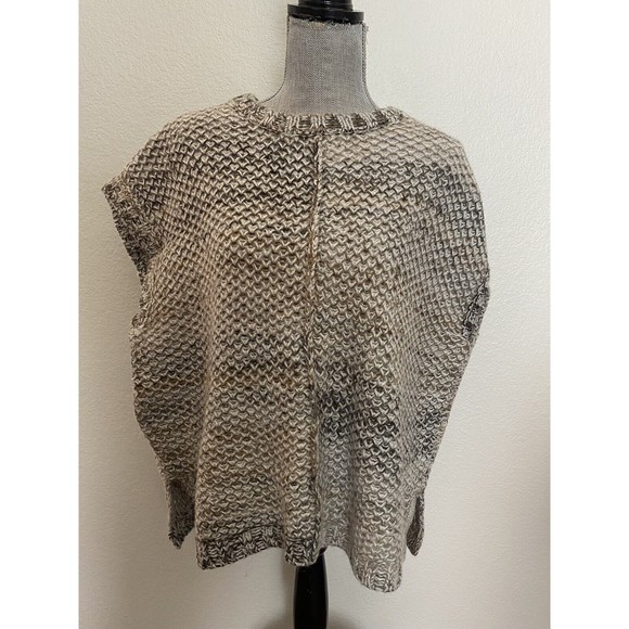 J Jill Pure Womens Size XS/S Poncho Tunic Sweater Chunky Knit Beige Melange - Picture 4 of 10